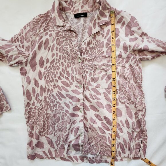Natori Pajama Sleep Lounge Set, 100% Cotton, Pink and White. Size Small - Picture 13 of 16